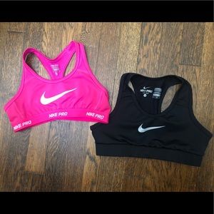 EUC 2 girls Nike Dri-Fit sports bras size medium